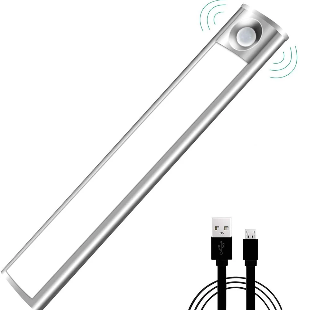 USB Rechargeabe 12/24 см светодиодный движения Сенсор шкаф светильник Беспроводной под шкаф светильник для шкафа, шкафы, шкаф, шкаф с выдвижными ящиками