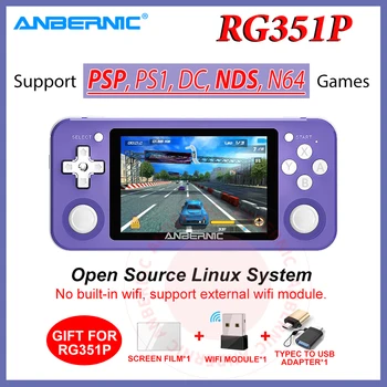 

ANBERNIC RG350P RG351P Handheld Game Player HDMI Video Player PS1 64Bit IPS Opendingux Pocket Portable Retro Game Console