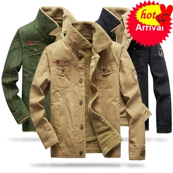 

Jacket Warm Mens Winter Military Bomber Jackets Coat Mens Black Bomber Outwear