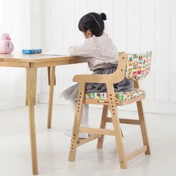 

Child Learning Chair Elementary School Student Writing Chair Home Back Desk Chair Solid Wood Adjustable Lifting Computer Seat