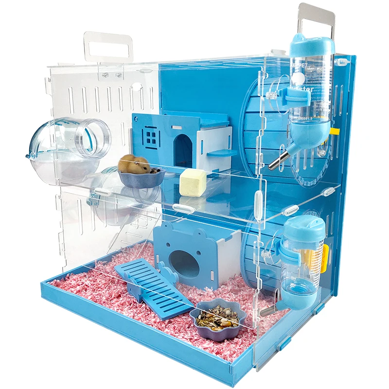 blue hamster cage