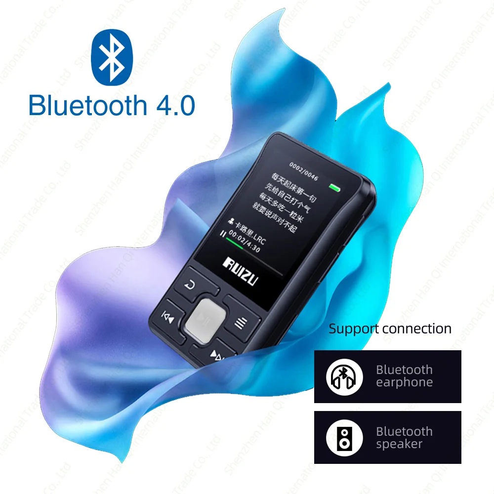 RUIZU X55 Клип Спорт Портативный Спорт Bluetooth MP3 8 Гб цветной экран Поддержка TF карты, FM, HD запись, функциональный музыкальный плеер