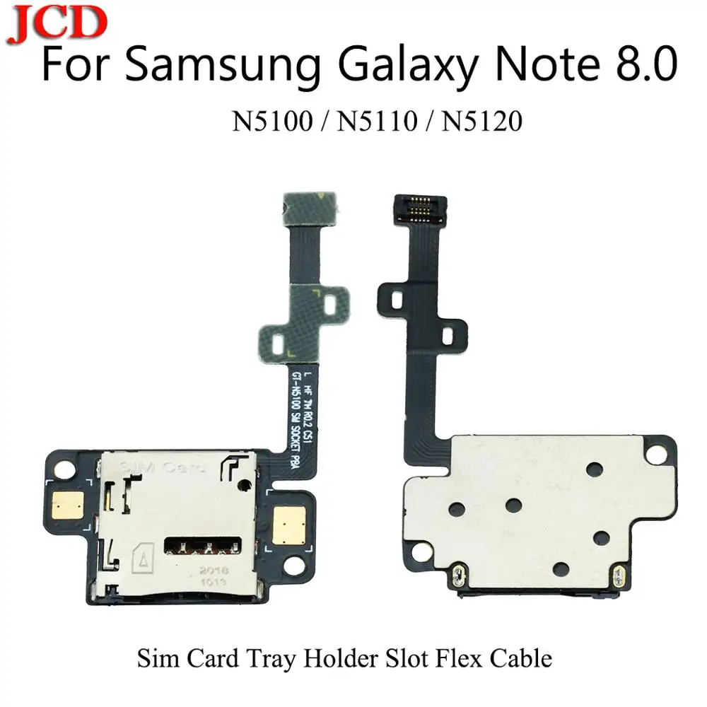 

JCD SIM Card Holder Tray Slot Reader Flex Cable For Samsung Note 8.0 N5100 GT-N5100 New Sim Card Tray Holder Slot Flex Cable