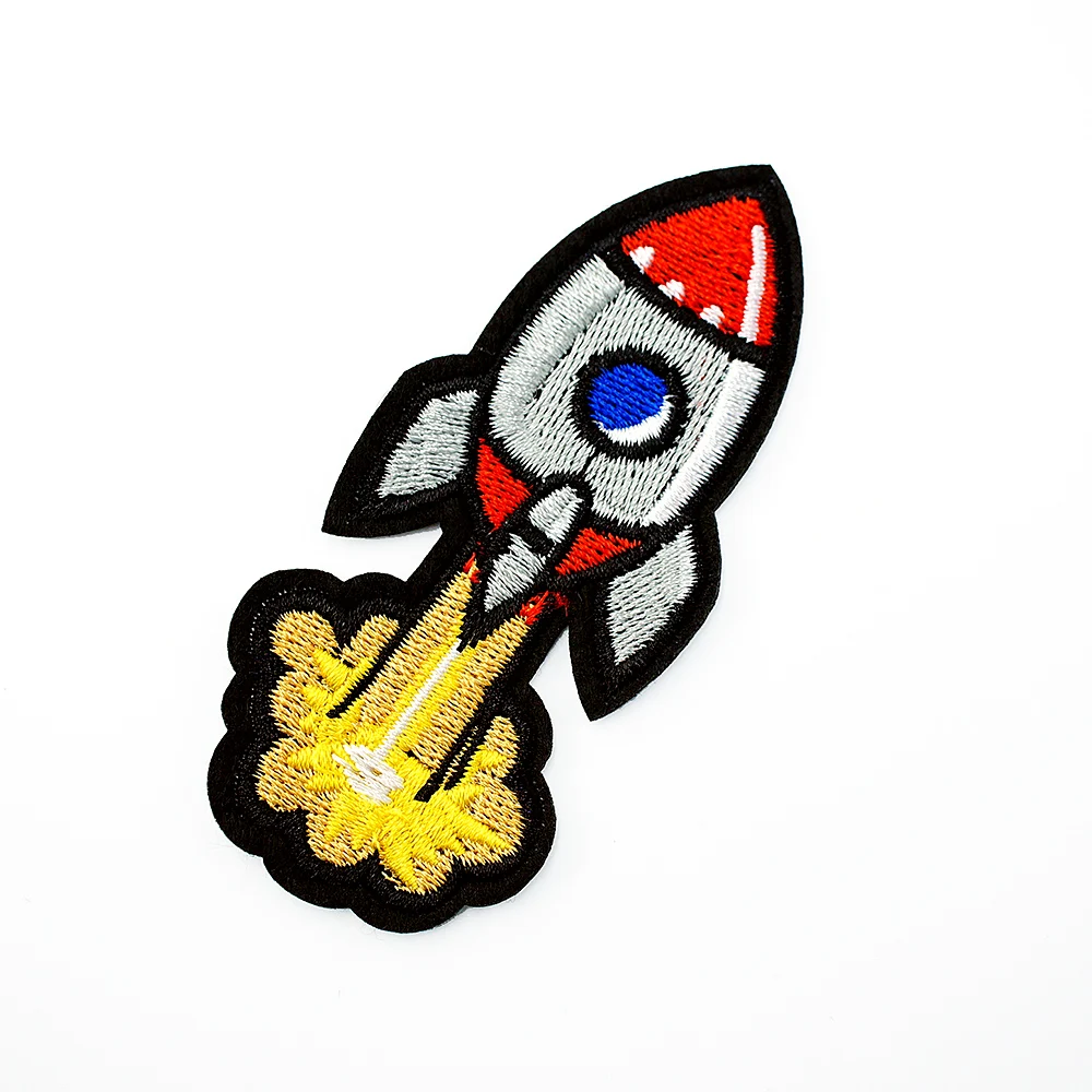 Rocket (Размер: 3 7x8 2 см) DIY значки на ткани нашивки с вышитой аппликацией наклейки