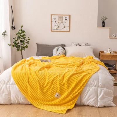 Новые Волшебные бархатные однотонные желтые цветные одеяла для кровати, мягкое теплое фланелевое одеяло на кровать, толстое одеяло - Цвет: Yellow