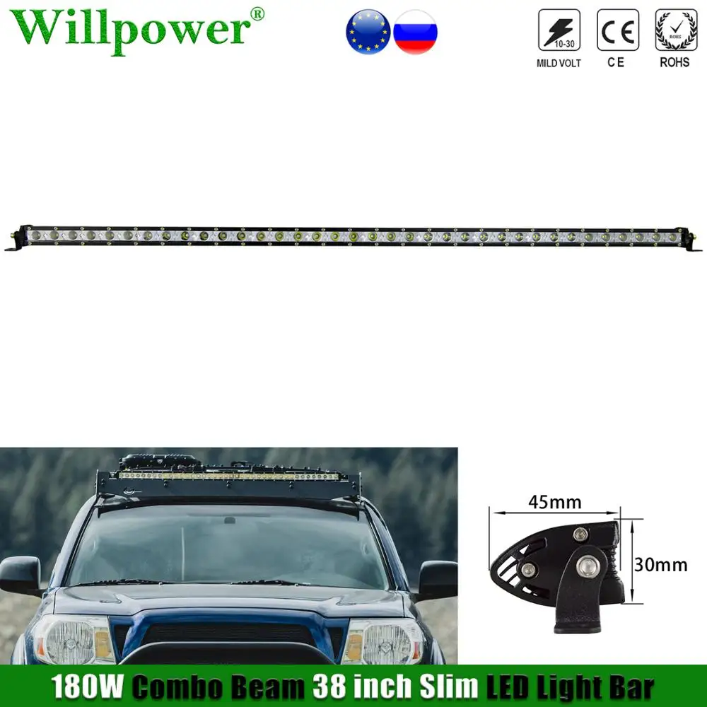 

Offroad Car Roof 38" Slim LED Light Bar For Jeep JK 4x4 Truck UTV Offroad 4WD SUV Fog Light Bar Spot Flood Combo Driving Lamp