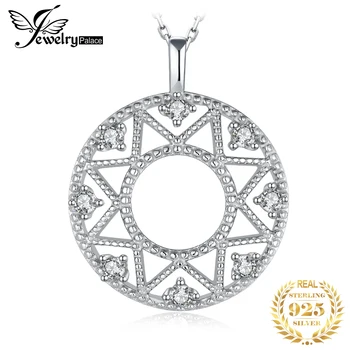 

JewelryPalace Crop Circle Milgrain Cut Coin Pendant Necklace Without Chain 925 Sterling Silver Pendant Jewelry Sterling Silver