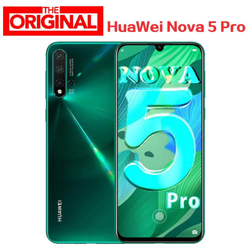 Новая модель HuaWei Nova 5 Pro 4G LTE мобильный телефон Kirin 980 6,3" ips 2340X1080 256 МП NFC 40 Вт зарядка 8 Гб ram ГБ rom