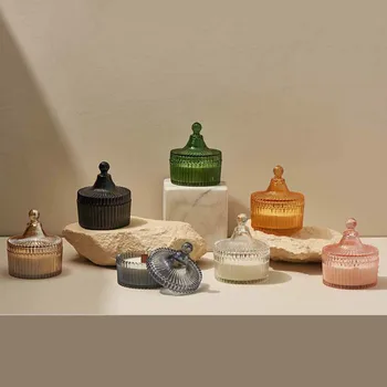 Velas creativas de estilo nórdico para decoración del hogar, Velas simples hechas a mano para aromaterapia, con jarra de cristal para fiesta de cumpleaños, DB60LZ