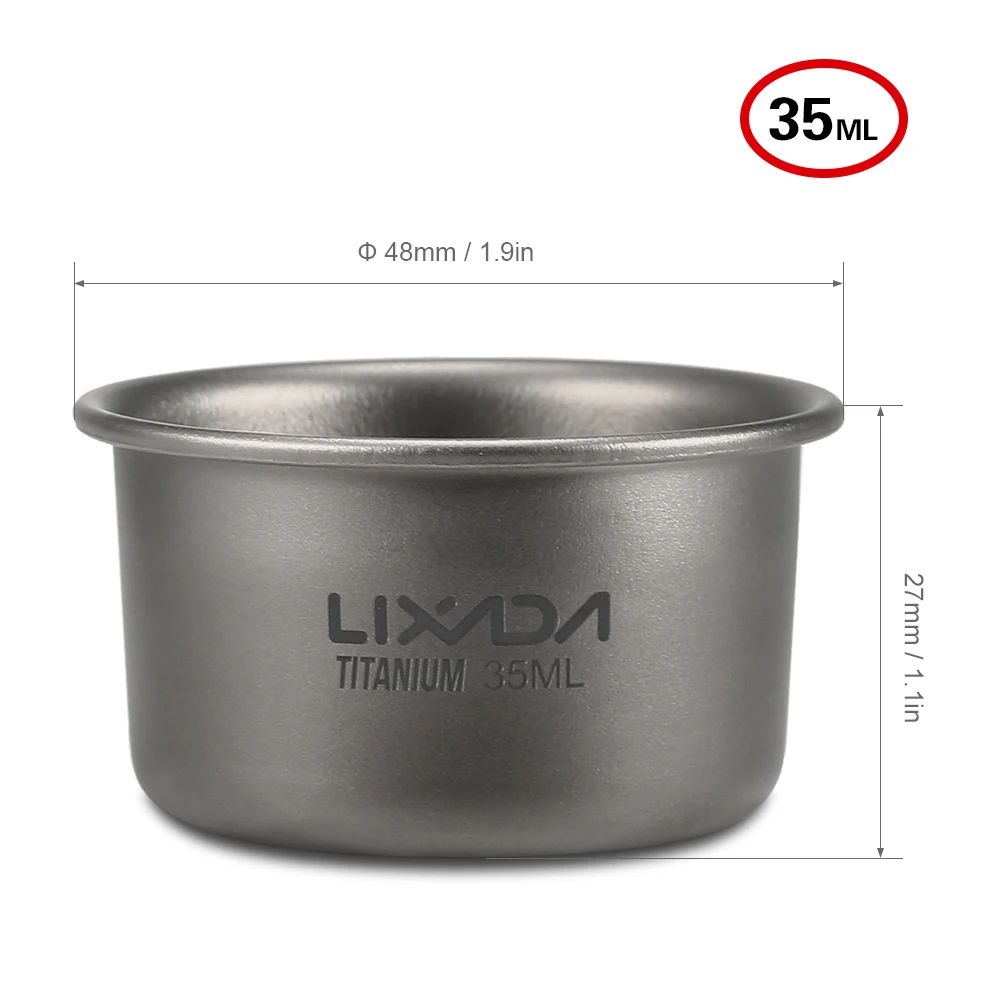 Lixada Titanium Tea Cup 35ml 1pc