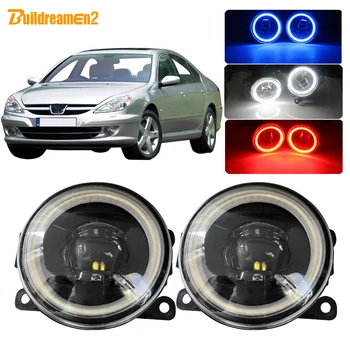 

Buildreamen2 For Peugeot 607 (9D, 9U) Saloon Car 4000LM LED Fog Light Lens Angel Eye DRL 12V 2000 2001 2002 2003 2004 2005 2006