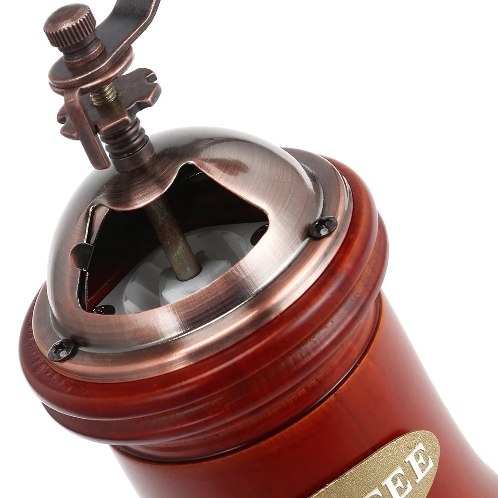  Manual Wooden Coffee Grinder Hand Grinding Machine Retro Style Design Coffee Bean Food Pepper Mills - 4000367505621