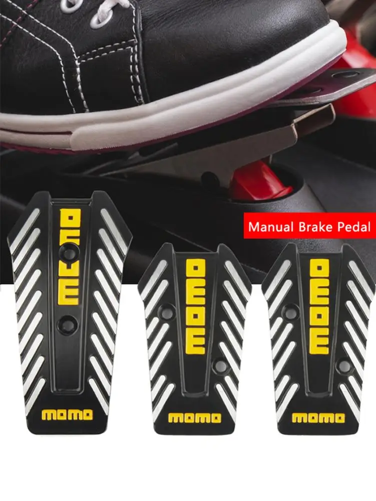 3PCS/Set Manual Car Brake Pedals Aluminum Non Slip Car Universal Racing Pedals Brake Foot Interior Parts Accessories