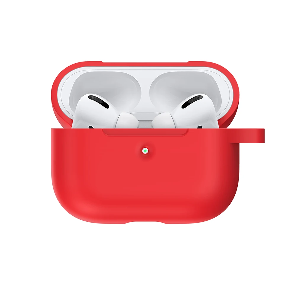 Мягкий удобный жидкий силиконовый чехол для Apple Airpods Pro беспроводные Bluetooth