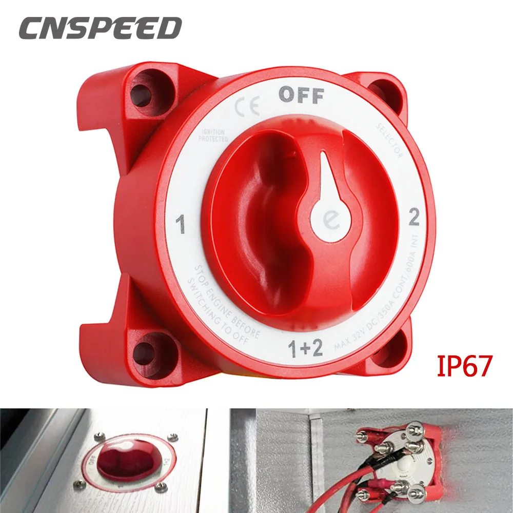 4 Position 32V 350 Amp dual battery isolator Waterproof Ignition Protected Marine Boat Dual Selector Battery Switch 9001e IP67 | Автомобили