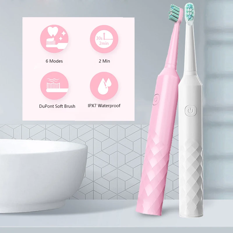 

Home Electric Toothbrush Smart Timer Sonic Brush DuPont Brush Whitening Teeth IPX7 Waterproof Teeth Brush for Adult Children 50