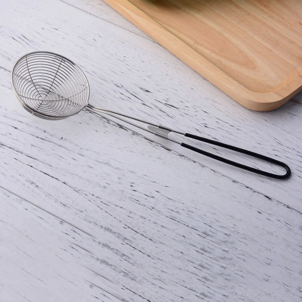 

Strainer Spoon Hot Pot Stainless Steel Filter Versatile Silicone Handle Pearl Milk Tea Colander Non-toxic Hanging Shop