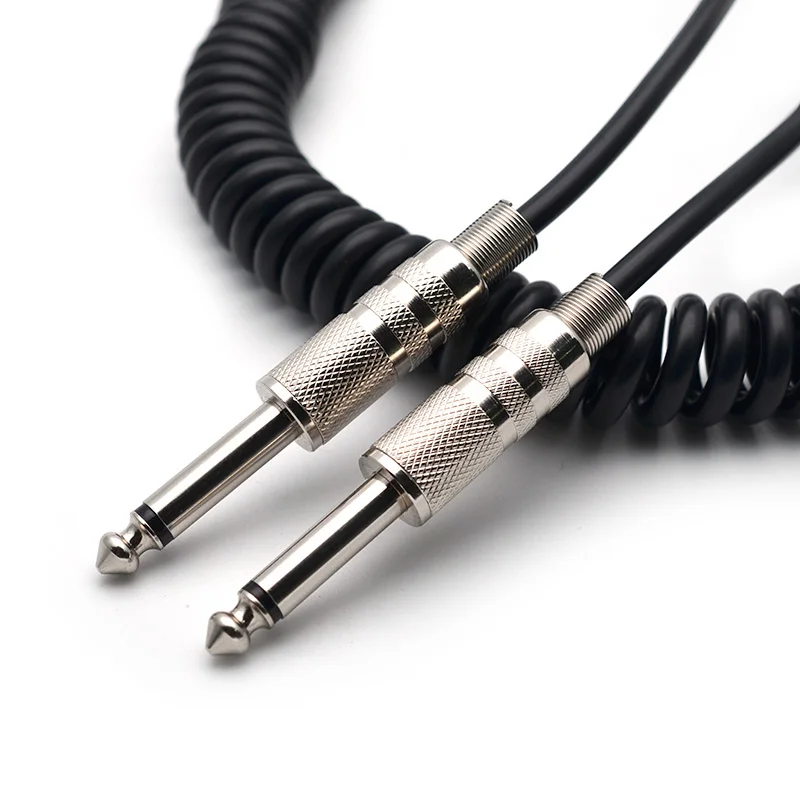 Гитарные аксессуары 5 м гитарный пружинный кабель от 6,5 мм до 6,5 мм штекер к мужской пружинный аудио кабель 5 м