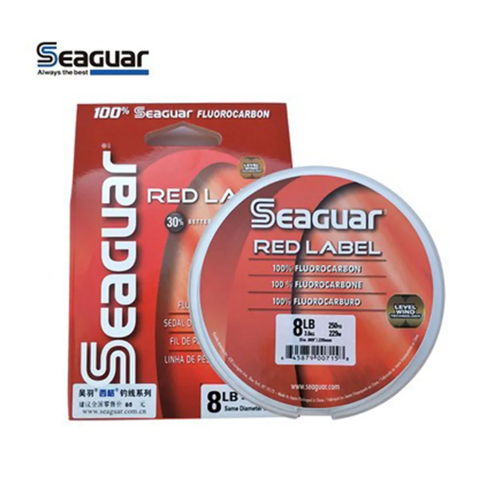 SEAGUAR Original Fishing Line RED LABEL 6LB-12LB 100% FLUOROCARBON Fishing Lines Monofilament Carp Wire Leader Line 229M/183M