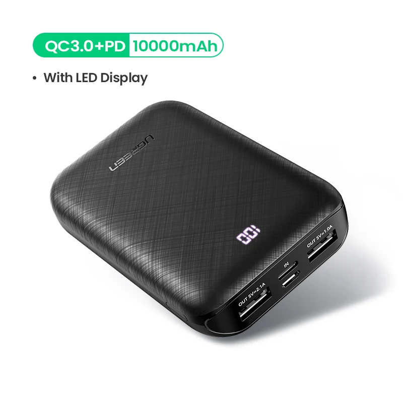 Ugreen power Bank 10000 мАч Быстрая зарядка 4,0 3,0 QC3.0 внешняя Мобильная батарея быстрое PD зарядное устройство для iPhone 11 8 Xs Mini power bank - Цвет: power bank