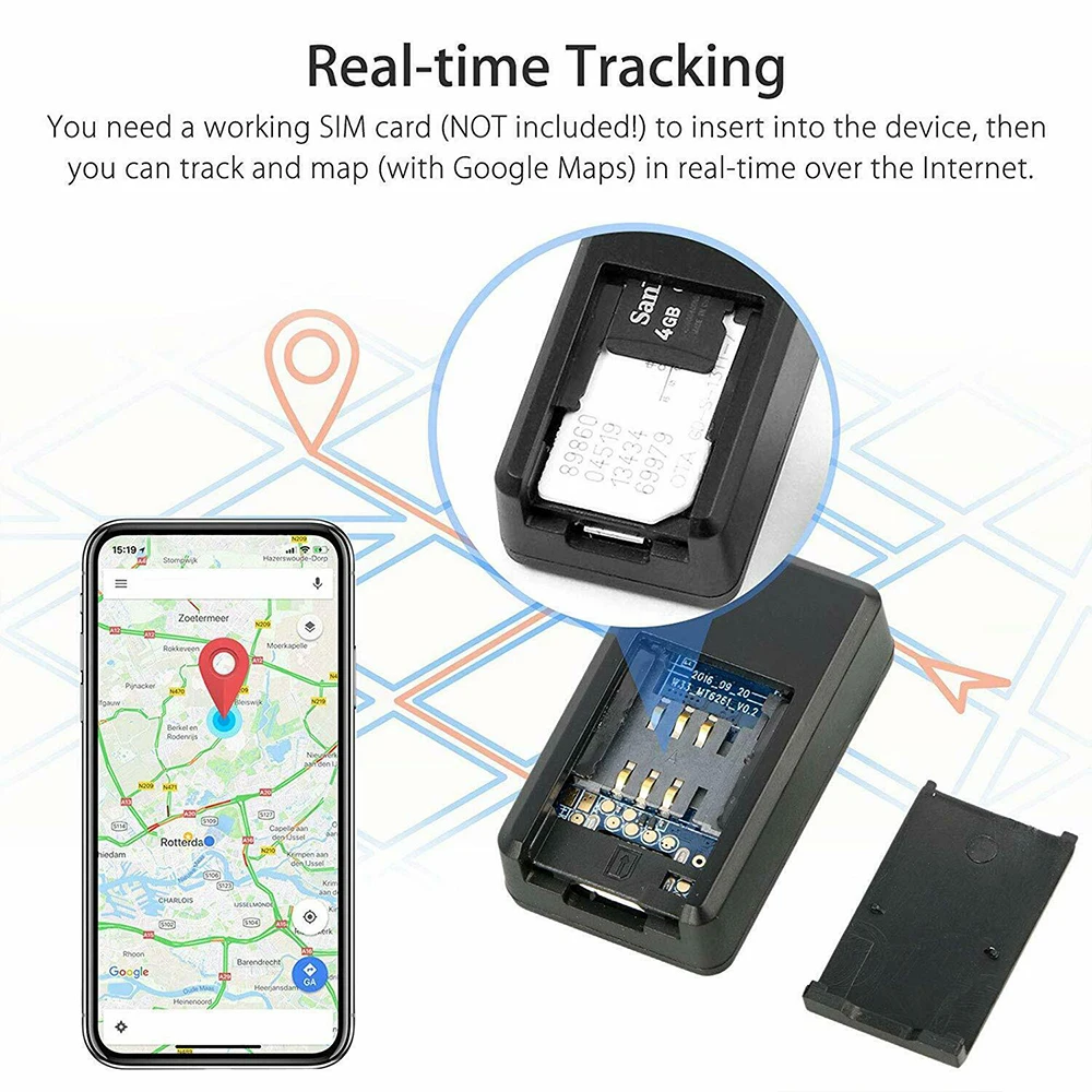 Vehemo GF 07 1 шт. Авто Мини GPS трекер мини локатор портативный автомобильный Магнитный