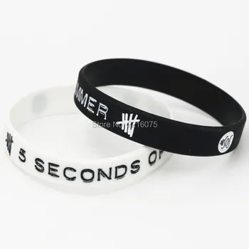 

300pcs 5 Seconds Of Summer 5SOS Star wristband silicone bracelets free shipping by DHL A
