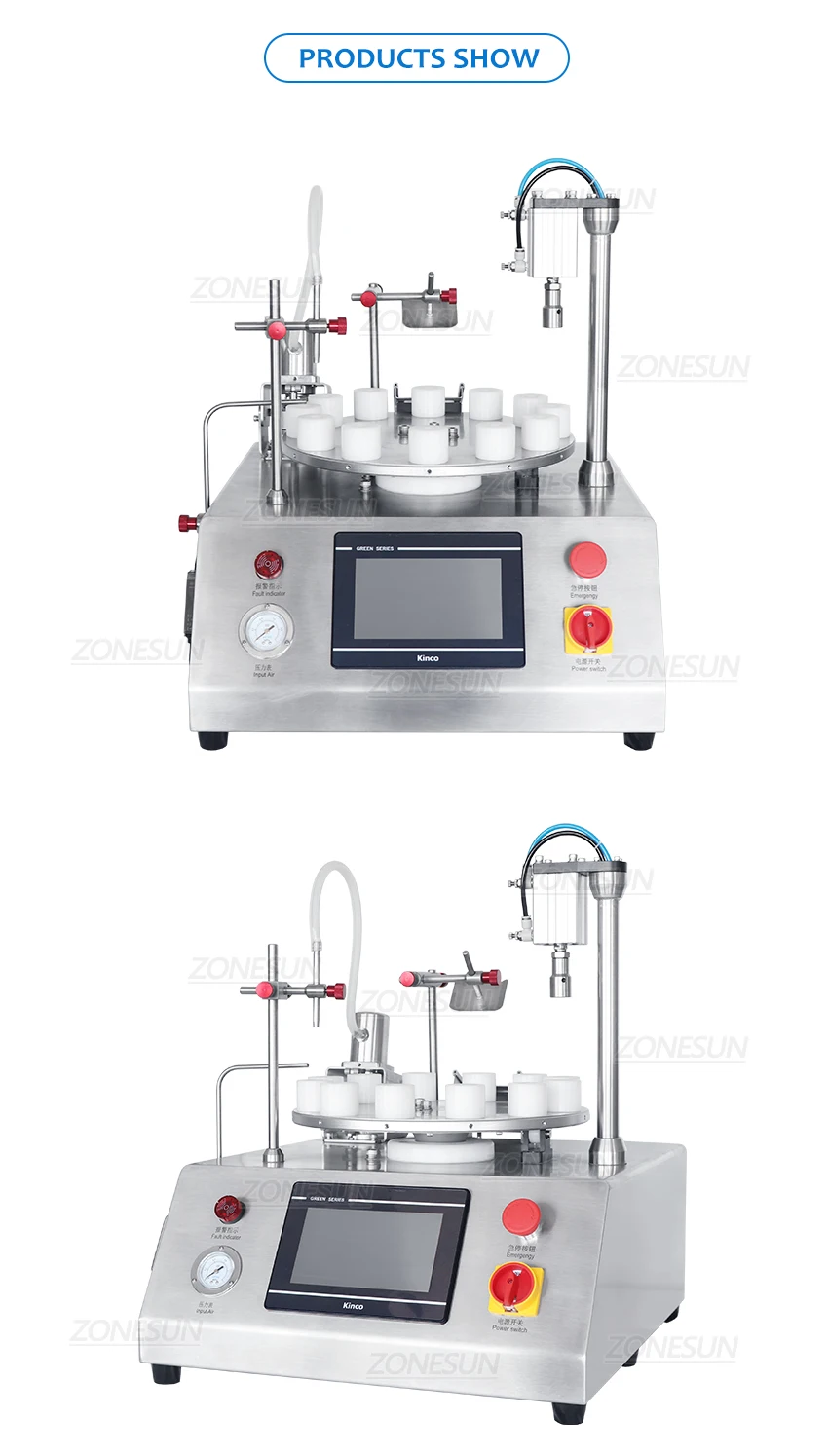 ZONESUN ZS-AFC1CP Rotary Ceramic Pump Liquid Filling And Capping Machine