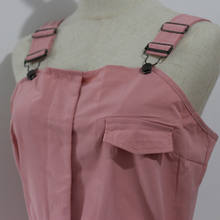 Women Casual Cargo Suspender Overalls Playsuit Sleeveless O Neck Strap Jumpsuit With Pocket Belt Elegant Streetwear Pencil Pants
