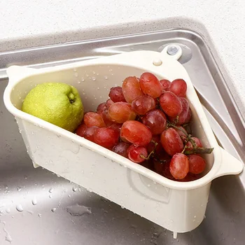 

Sucked Type Sink Filter Rack Soap Sponge Rack Kitchen Vegetable Rack Home Sink Drain Rack Triangle Storage Rack Hanger