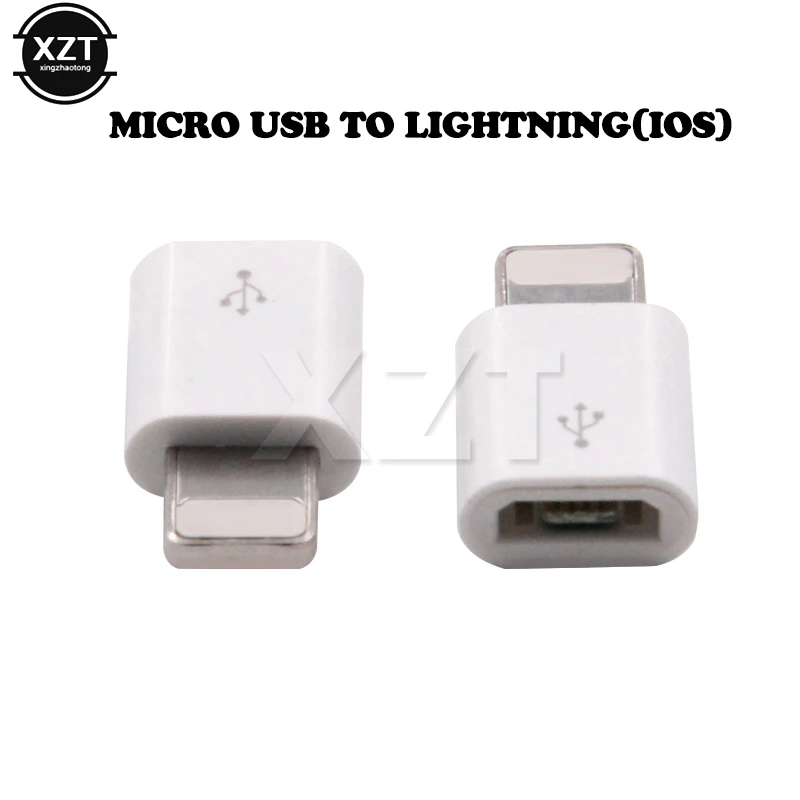 Слоновая кость Мини Micro USB для освещения 8 Pin для Apple адаптер с брелоком для iphone X XS XR 8 7 Plus синхронизация зарядное устройство OTG конвертер - Цвет: Слоновая кость