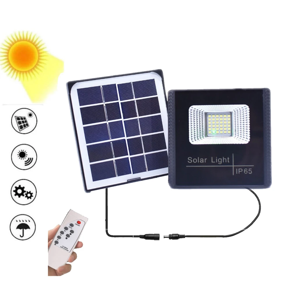 

51leds solar Light smart on at night Outdoor Wall Lamp Garden Yard Path Street floodlight spotlight optional split cable remote