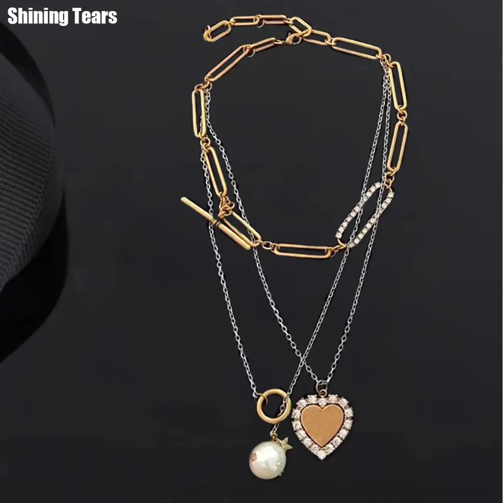 

Fashion Luxury Metal Love Star Letter Necklace Jewelry Brand Double Necklace 2019 Hot Sale New Arrvial Pretty Gift