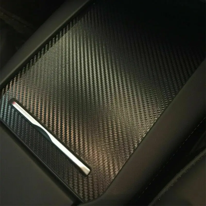 

1 Pc Center Console Box Sticker Armrest Cover Fiber Style Black Paper For Tesla Model S X Very Stylish