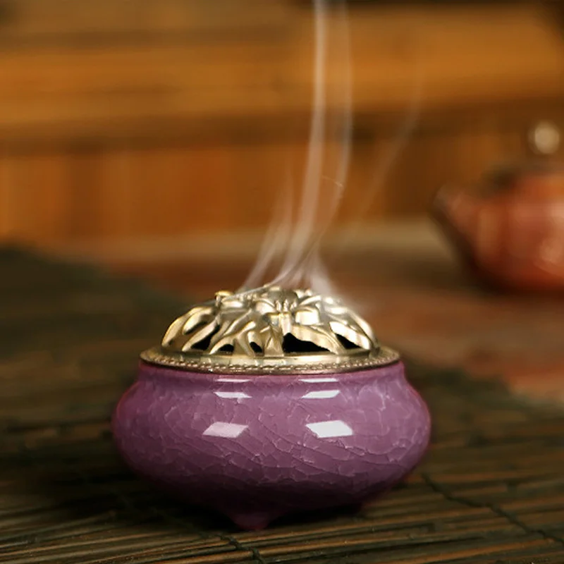 Backflow Ceramic Incense Burners Portable Censer Incense Holder Exquisite Yoga Incense Aromatherapy Buddha Incense Burner