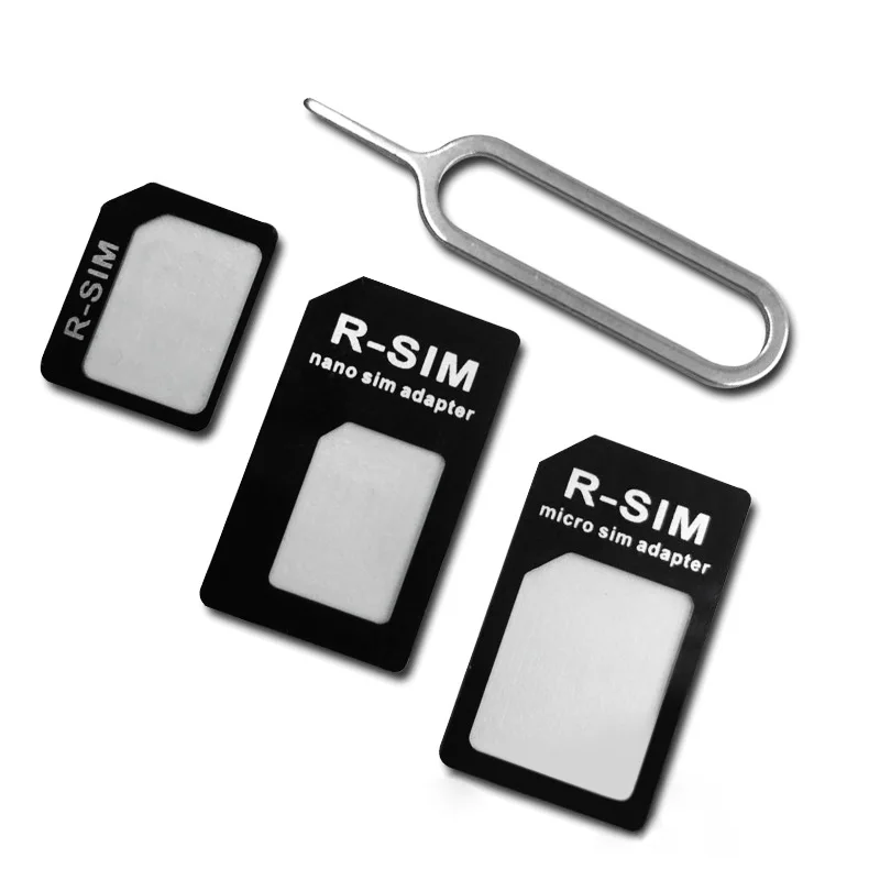 Kits de adaptador de tarjeta Sim 4 en 1 con Pin de tarjeta bandeja de tarjetas Micro Sim estándar para Nano conversor de tarjeta sim cerrar ajuste perfecto ranura para sim ► Foto 2/6