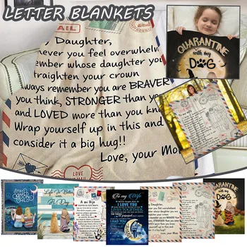 

Comfortable Wrap Blanket Perfect Letter Blanket A Gift For Family Friends Lovers All Season Quilt For Bed Soft Warm Blanket#Y20