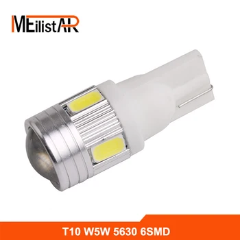

1x Car T10 LED Bulb 6 SMD 12V White 6500K W5W LED Signal Light Auto Interior Side Wedge Plate Lamps 5W5 194-168