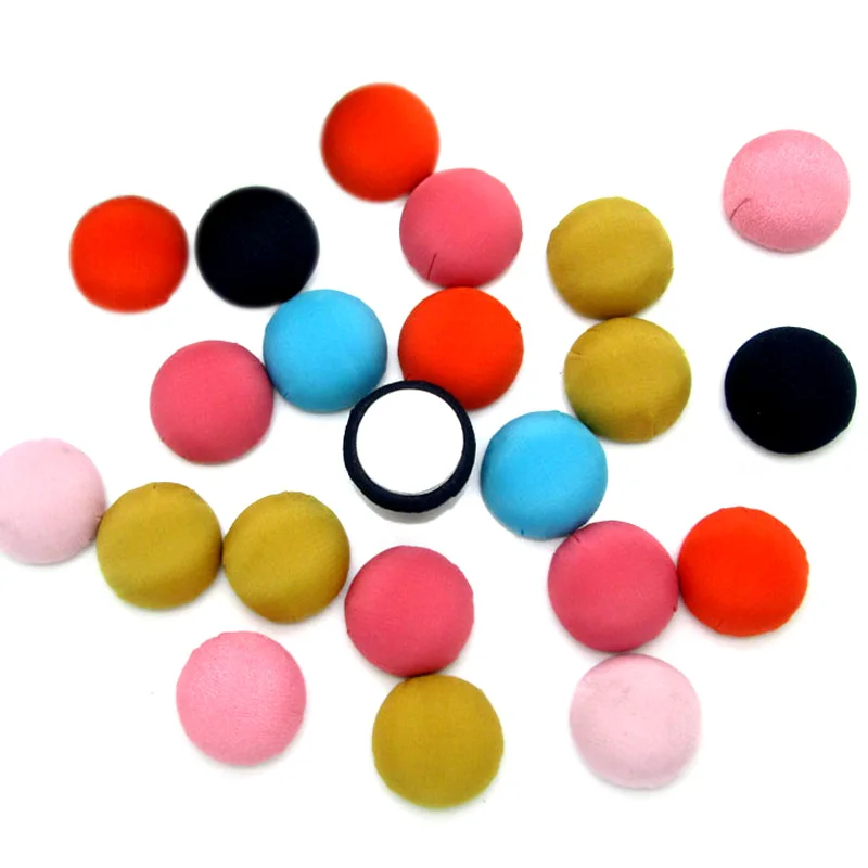 20mm 50pcs 50-100 шт Смешанная яркая ткань покрытые пуговицы объемные с плоским дном для скрапбукинга ремесла пуговицы Декор Diy аксессуары - Цвет: 20mm 50pcs