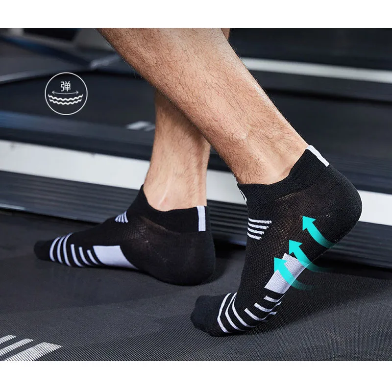 

5 Pairs Men's Sport Travel Socks Breathable Cotton Cycling Basketball Football Soccer Running Trekking Non Slip No Show Socks
