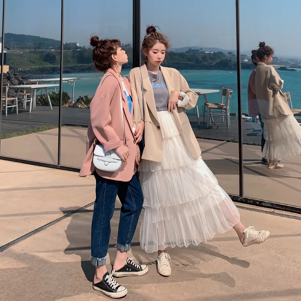 

Photo Shoot Korean-style Fashionable Loose-Fit Small Suit 2020 Spring New Style Retro Laziness-Style One-Button Short Coat Women