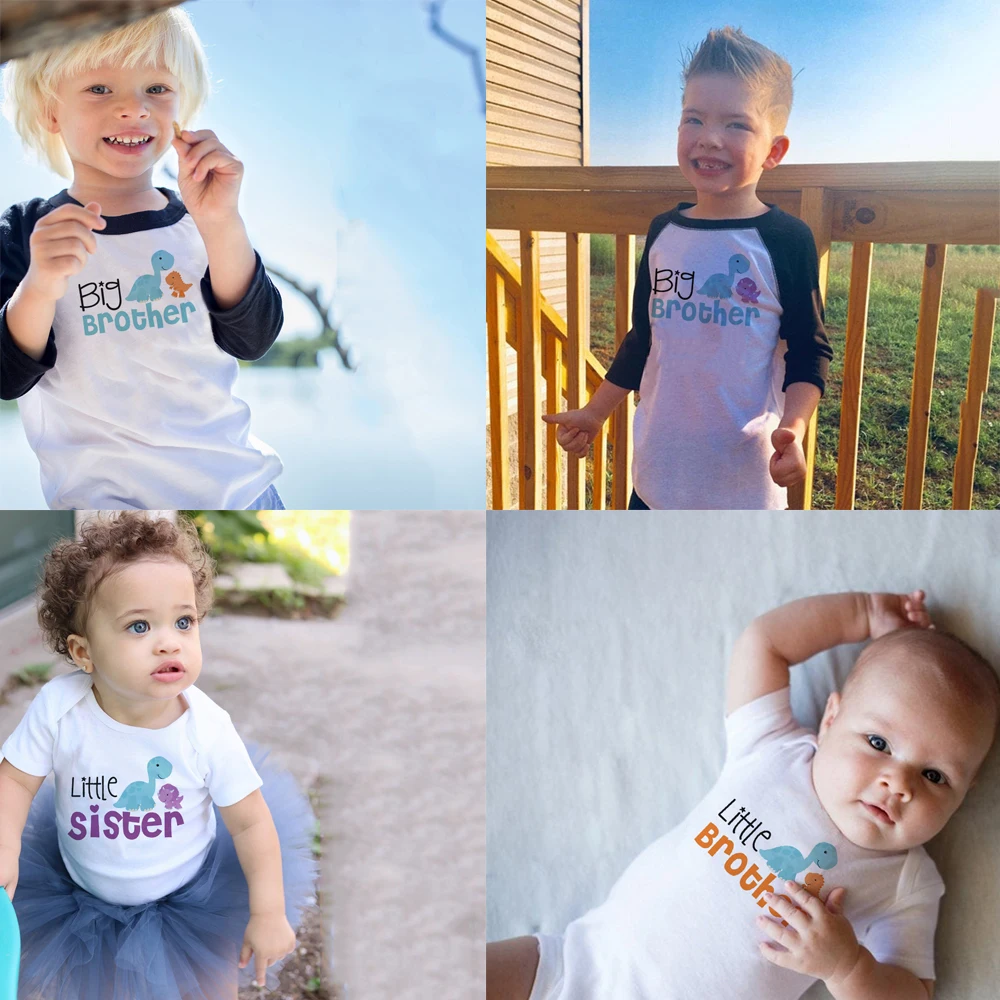 Tee Tshirt Sibling Little-Sister Matching Dinosaur Big Ralgan