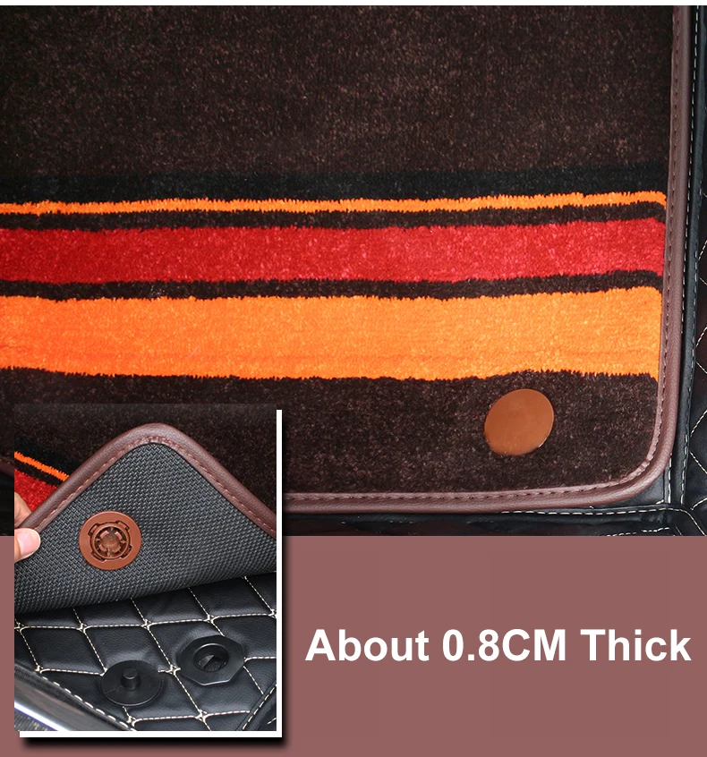 QHCP Wire Car Floor Mat Leather Foot Mats Kit Plush Carpet Rug Boot Pad Black Interior Protection Fit For Toyota Camry