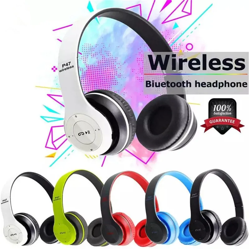 Wireless Headsets Bluetooth Headphone Foldable Gaming PS5 Adjustable Computer Earphone Support Mic TF Card FM Earbuds Headphones