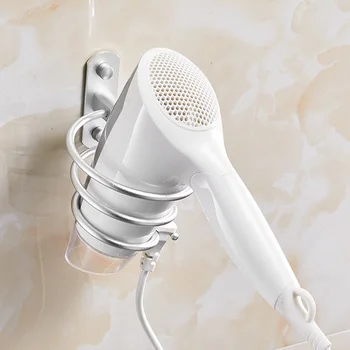 

High Quality Innovative Wall Hair Dryer Metal Bathroom Wall Holder Shelf Storage Rack Home Storage Organizer Hairdryer Holder