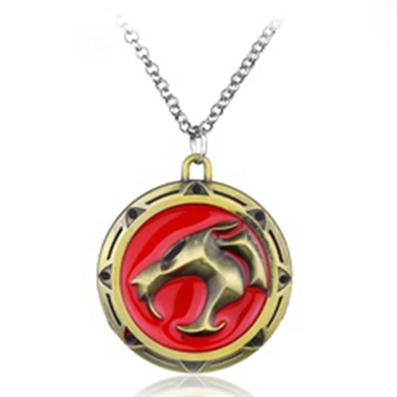 

New Anime Cartoon Thunder Cat Pattern Pendant Necklace Men's Women's Necklace Metal Sliding Necklace Accessories Party Jewelry