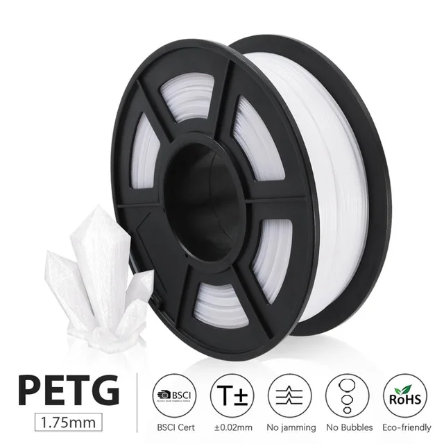 AW PETG Filament 1kg 1.75mm Tolerance 0.02mm FDM 3D Printer Material with Spool High Strength Non-toxic 100% No Bubble Filaments White