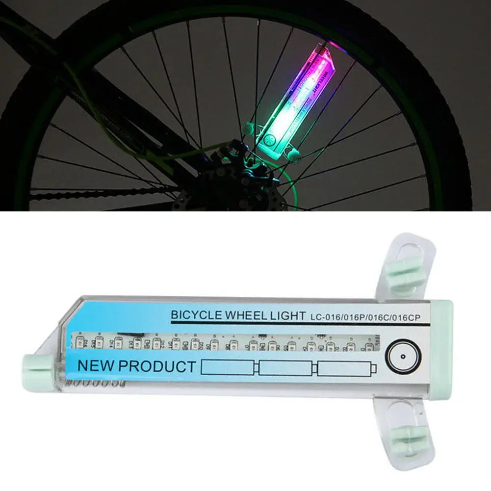 32LED Luz Bicicleta Colorido Radios de Rueda Ligero Ciclismo Neumático Lámpara 