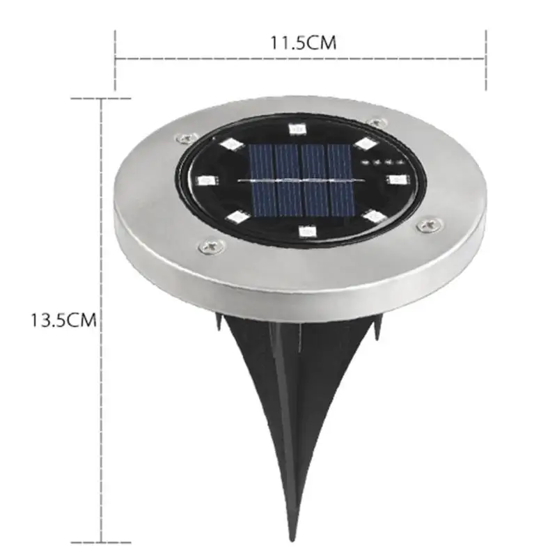 8LED Солнечный подземный светильник, водонепроницаемый, меняющий цвет, садовый светильник