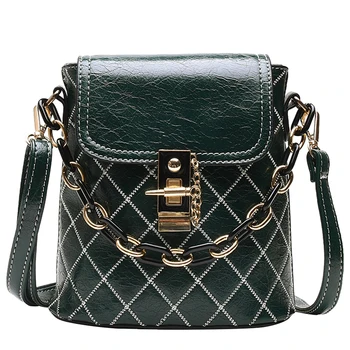 

Women Plaid Pattern Handbag Casual Bucket Bags Capacity Quality Leather Female Shoulder Bag Ladies' Messenger Crossbody Bags Sac