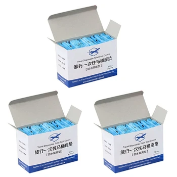 

50Pcs/Box Portable Hygienic Toilet Cushion Anti-Bacterial Healthy Waterproof Protector Paper Pad Disposable Toilet Seat Cover Ma